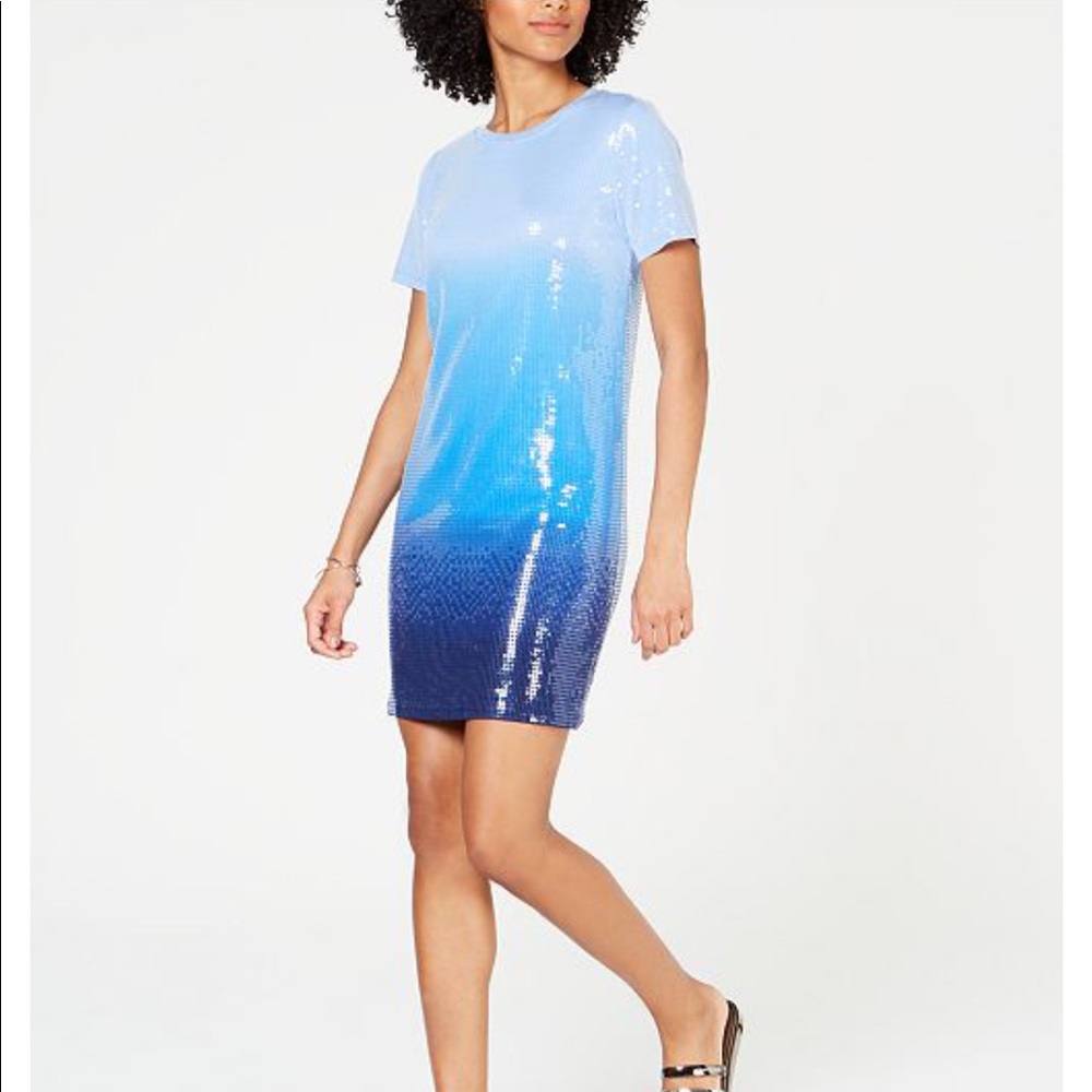 MICHAEL KORS Sequined Ombré T-Shirt Dress